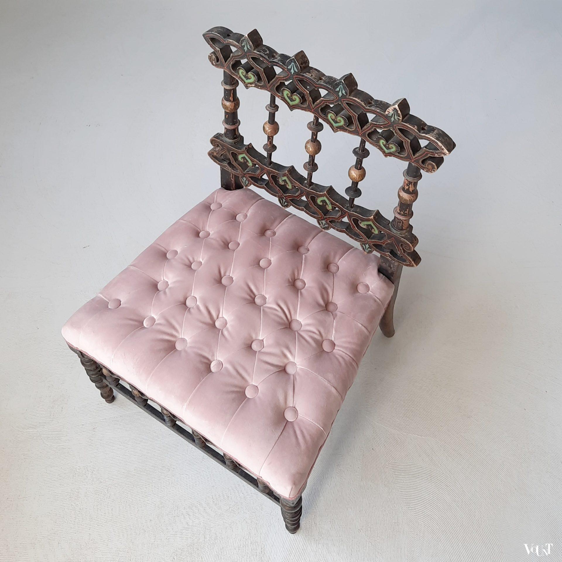 Antieke "slipper chair", Frankrijk, rond 1850