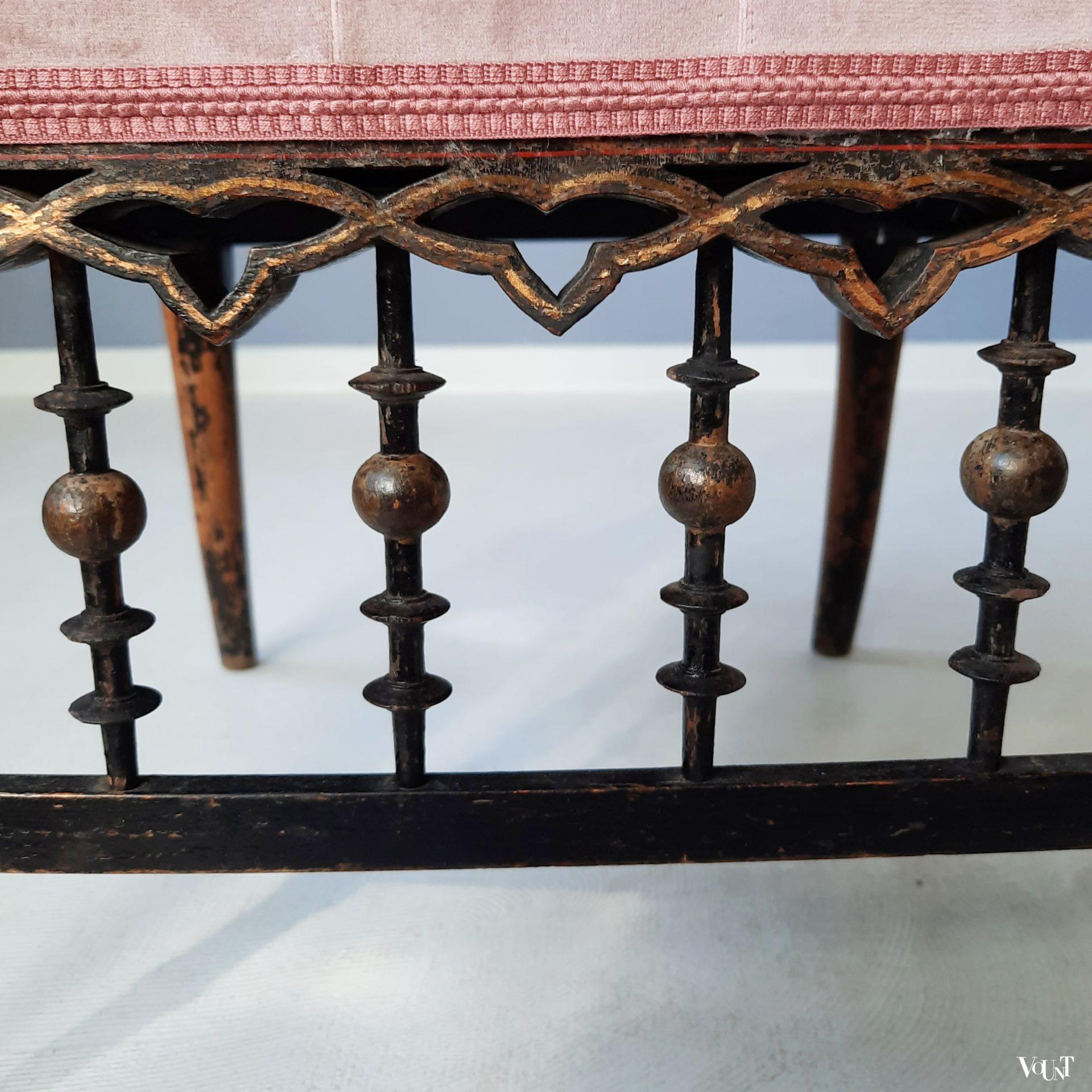 Antieke "slipper chair", Frankrijk, rond 1850