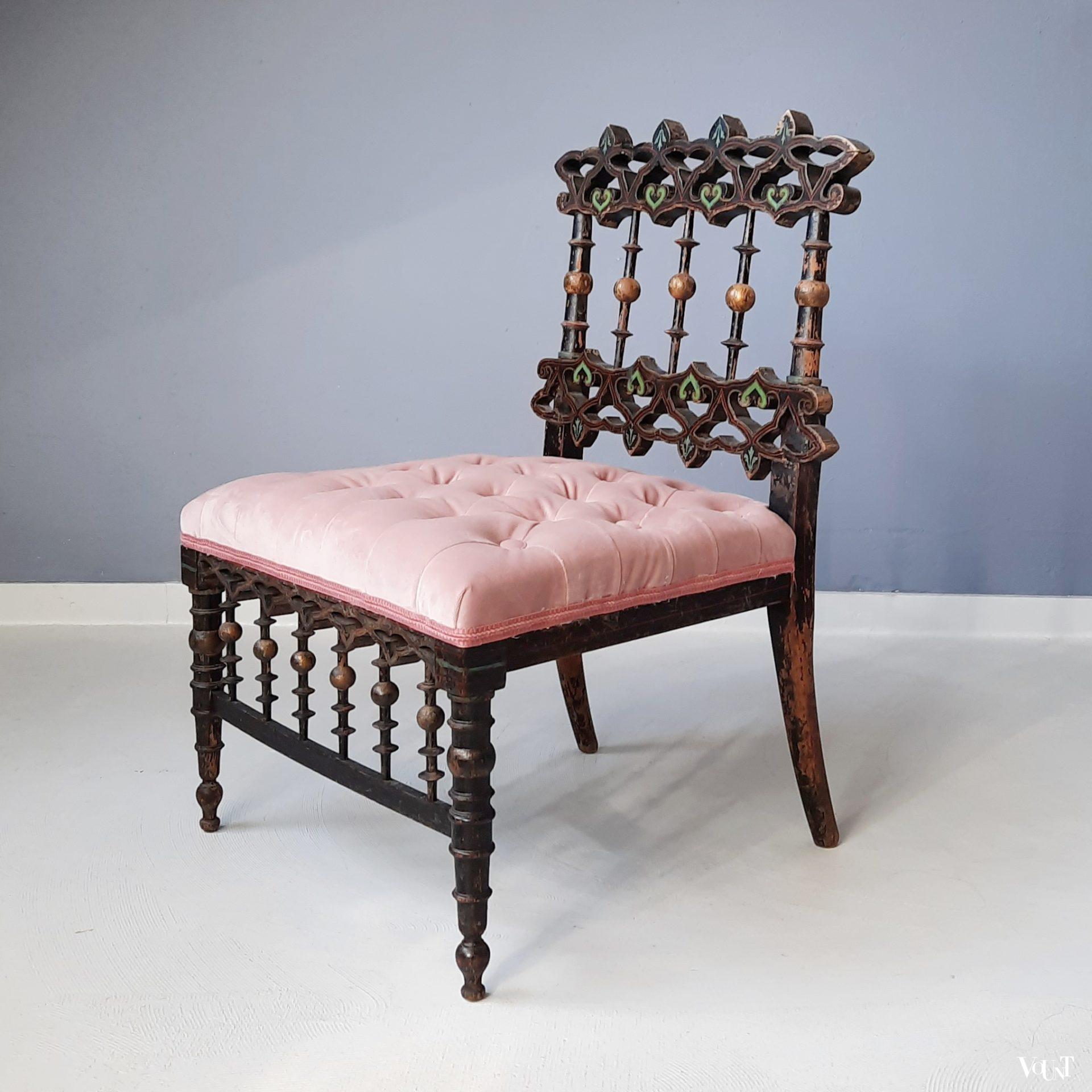 Antieke "slipper chair", Frankrijk, rond 1850