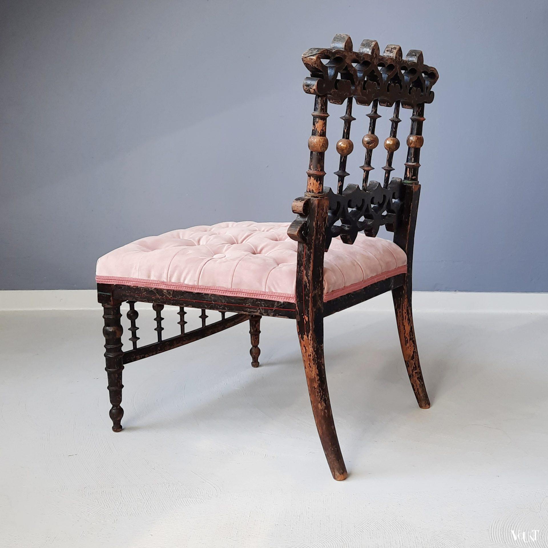 Antieke "slipper chair", Frankrijk, rond 1850
