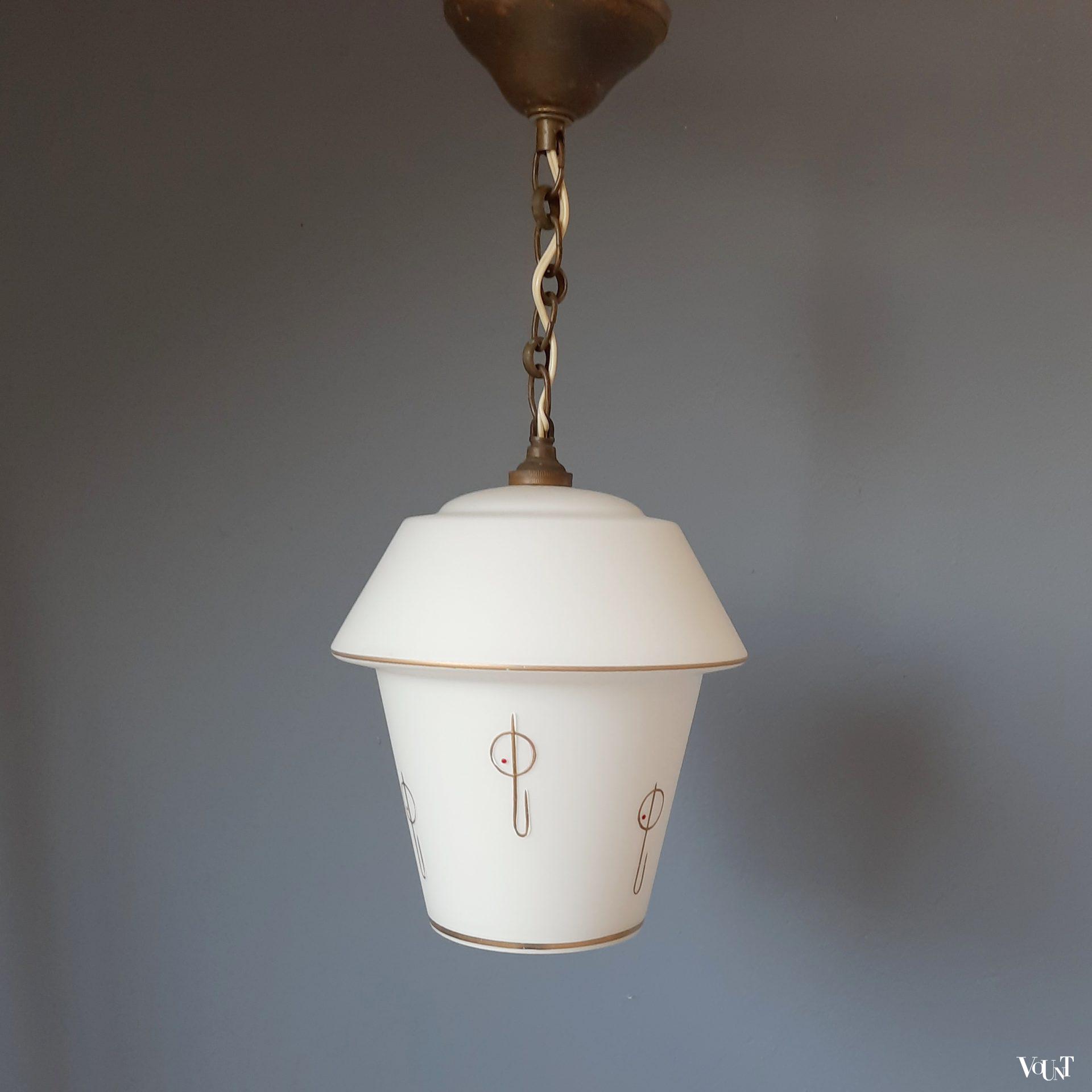 Melkglazen hanglampje, Frankrijk, jaren '50