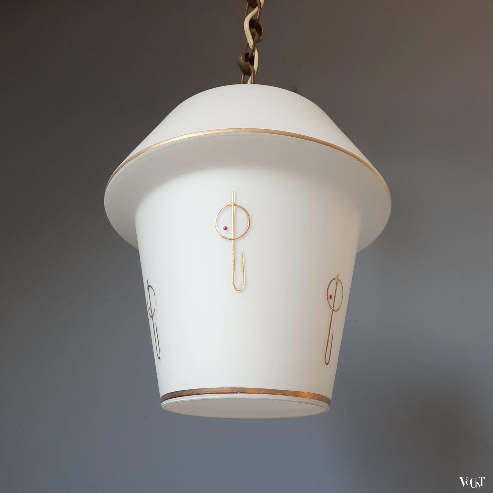 Melkglazen hanglampje, Frankrijk, jaren '50