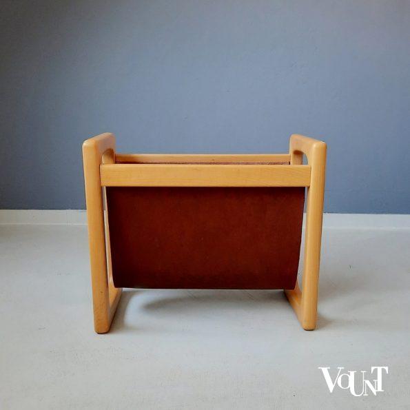 Deens design lectuurhouder hout en leer, jaren '70