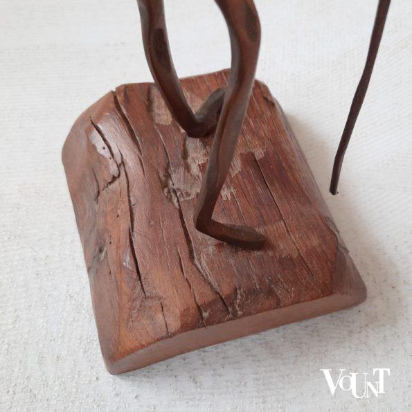 Modernistisch bronzen figuur houtsprokkelaar, Yves Lohé
