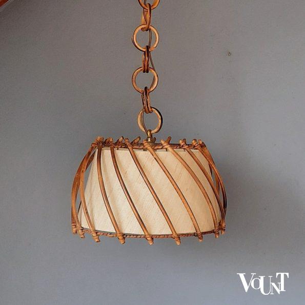Franse rotan hanglamp, jaren '50/'60