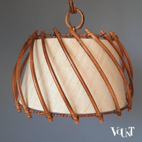 Franse rotan hanglamp, jaren '50/'60