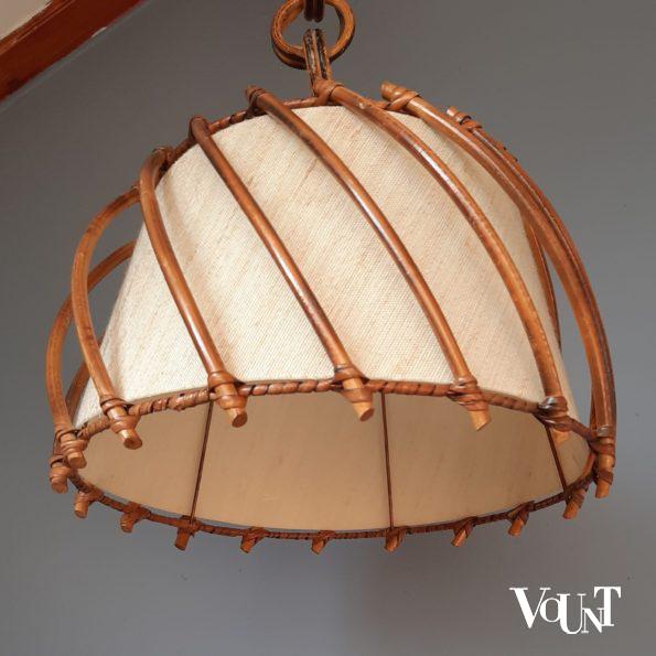 Franse rotan hanglamp, jaren '50/'60