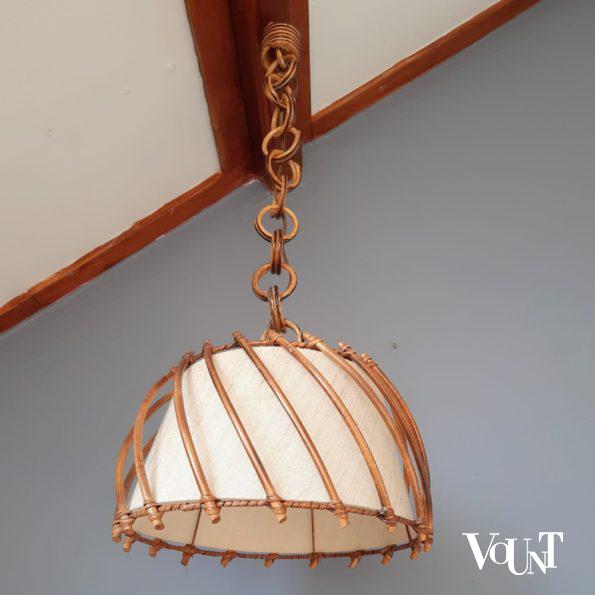 Franse rotan hanglamp, jaren '50/'60