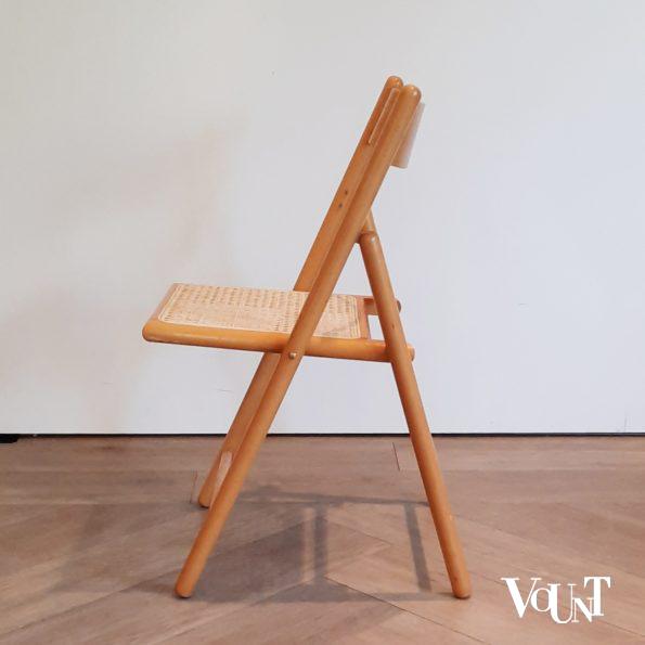 Set van 4 vintage klapstoelen met rotan zitting, Habitat, jaren '80