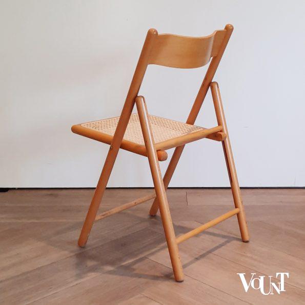 Set van 4 vintage klapstoelen met rotan zitting, Habitat, jaren '80