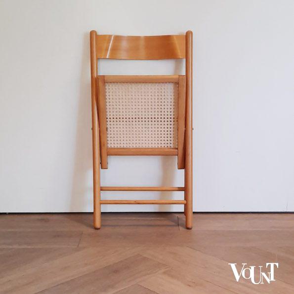 Set van 4 vintage klapstoelen met rotan zitting, Habitat, jaren '80