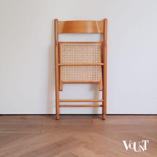Set van 4 vintage klapstoelen met rotan zitting, Habitat, jaren '80