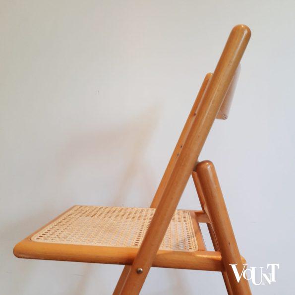 Set van 4 vintage klapstoelen met rotan zitting, Habitat, jaren '80