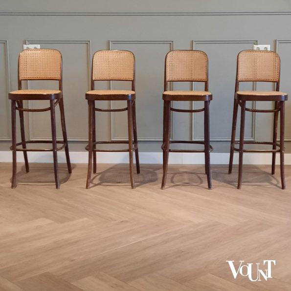 Set van 4 barkrukken nr. 811, Josef Hoffmann, FMG, jaren'60/'70