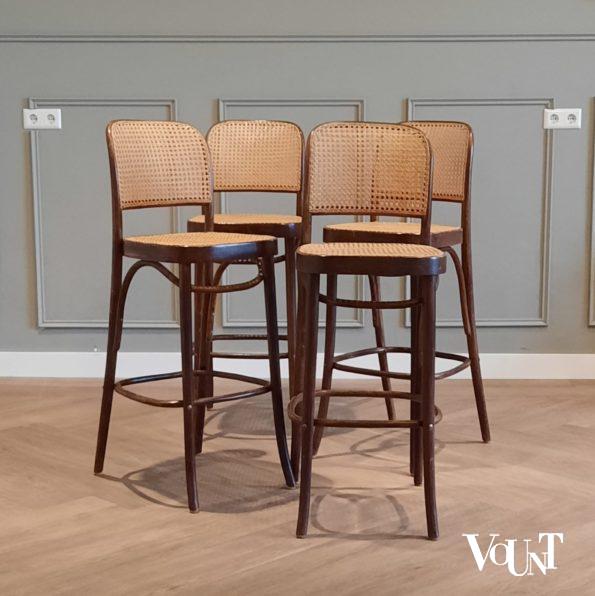 Set van 4 barkrukken nr. 811, Josef Hoffmann, FMG, jaren'60/'70