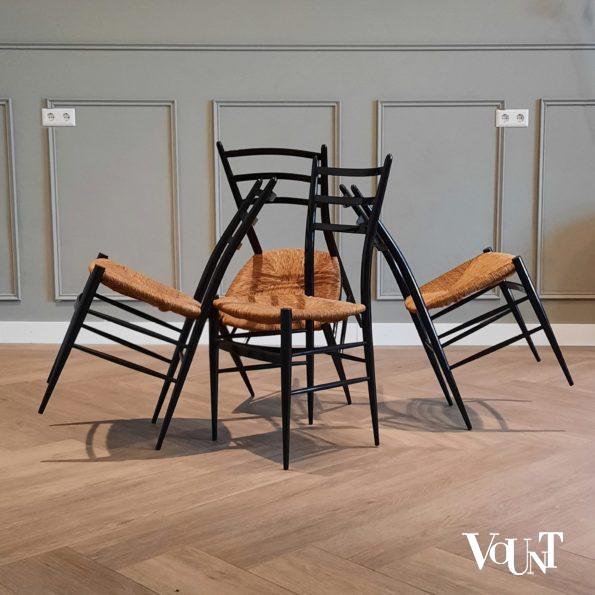 Set van 4 gemerkte Spinetto stoelen, Chiavari, Italië, jaren '50