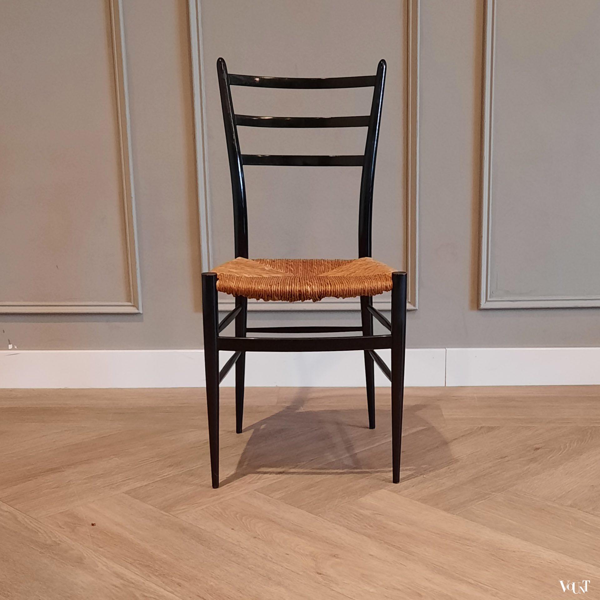 Set van 4 gemerkte Spinetto stoelen, Chiavari, Italië, jaren '50