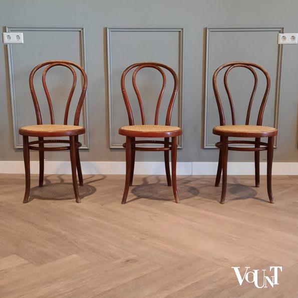 Set van 3 originele nr. 18 stoelen, Gebrüder Thonet, rond 1920
