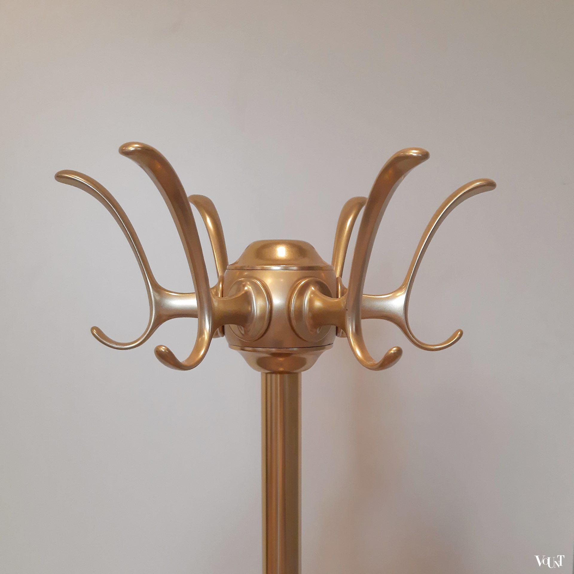 Messingkleurige metalen staande kapstok, jaren '60/'70
