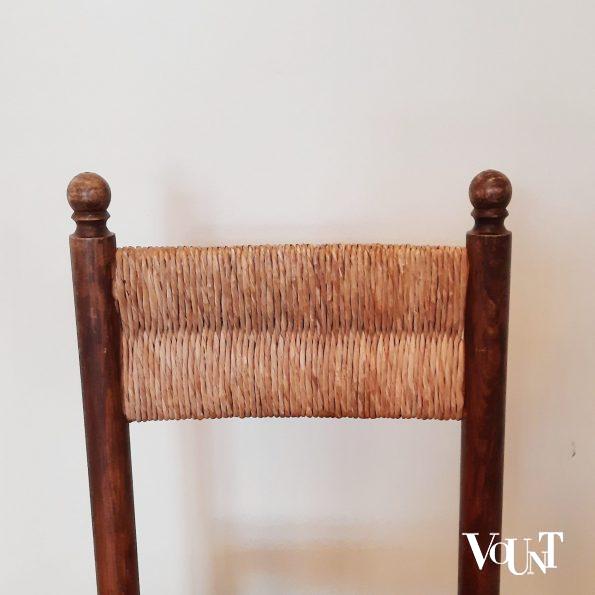 Set van 4 houten stoeltjes met biezen, jaren '50