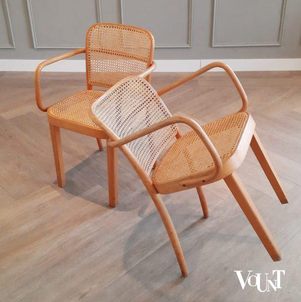 Set van 2 Praag of 811 stoelen, Josef Hoffmann voor Thonet, jaren '50