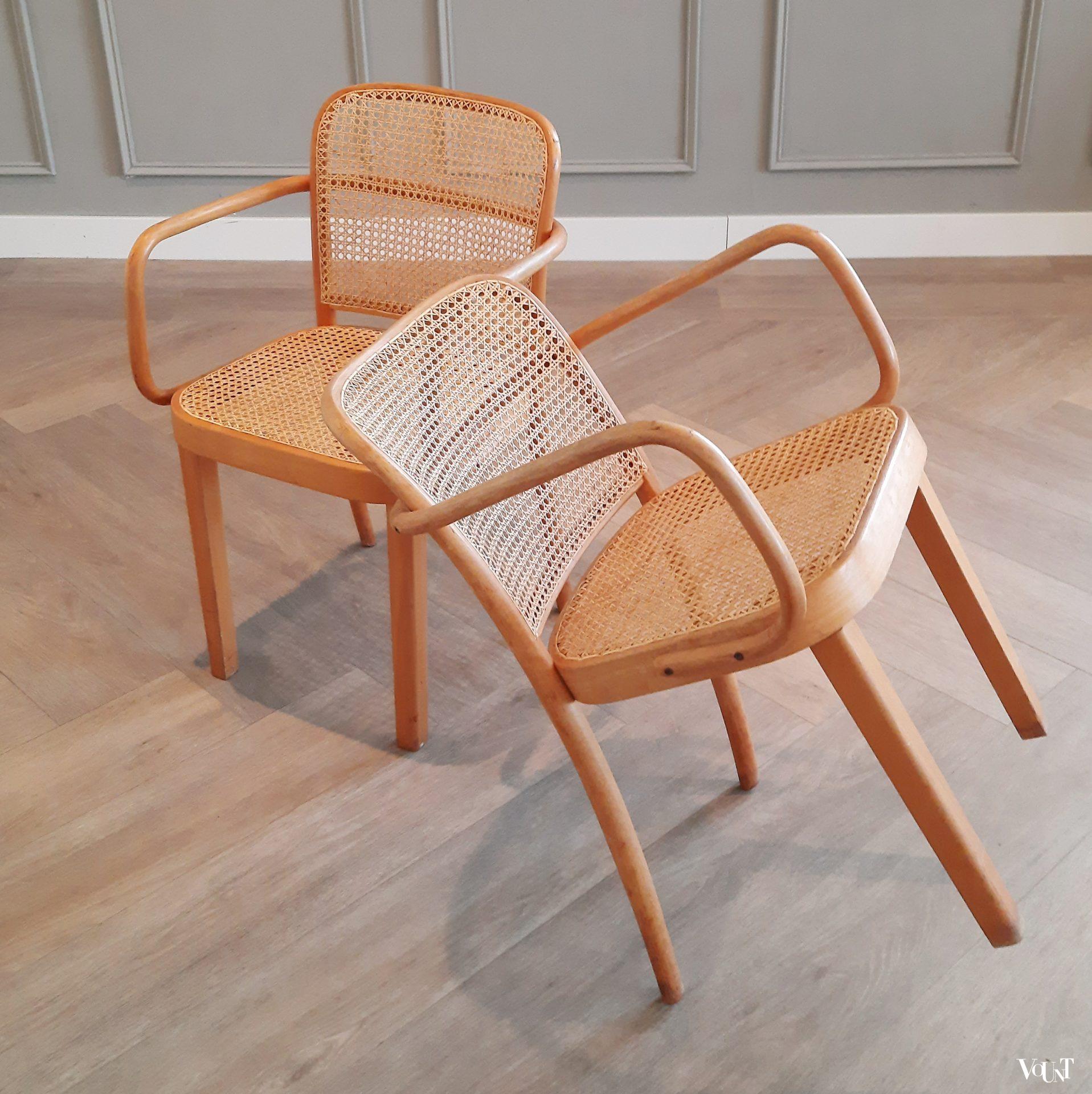 Set van 2 Praag of 811 stoelen, Josef Hoffmann voor Thonet, jaren '50