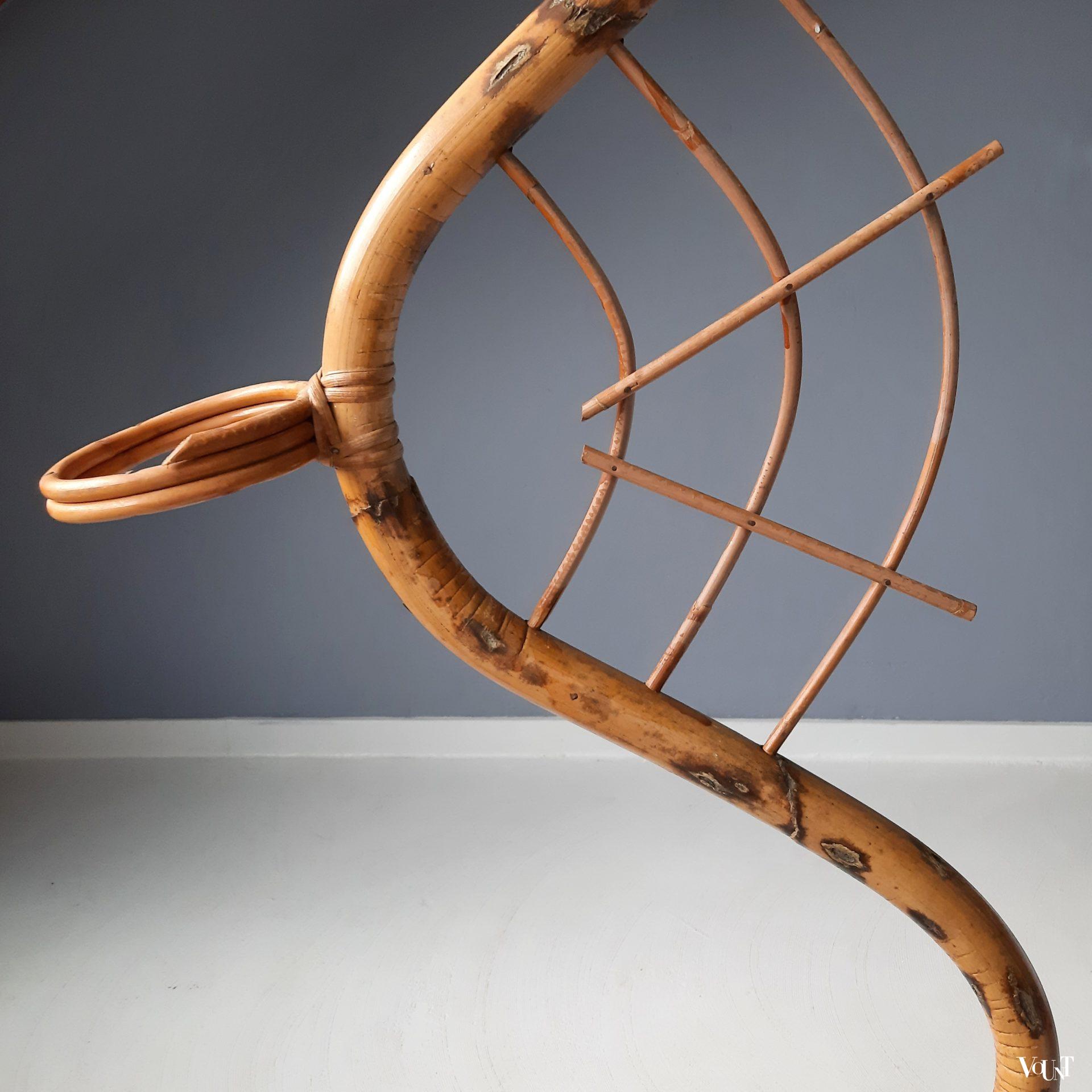 Rotan plantenstandaard slang, jaren '50