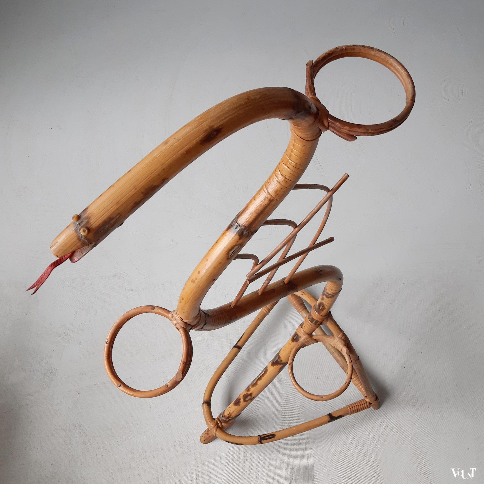 Rotan plantenstandaard slang, jaren '50