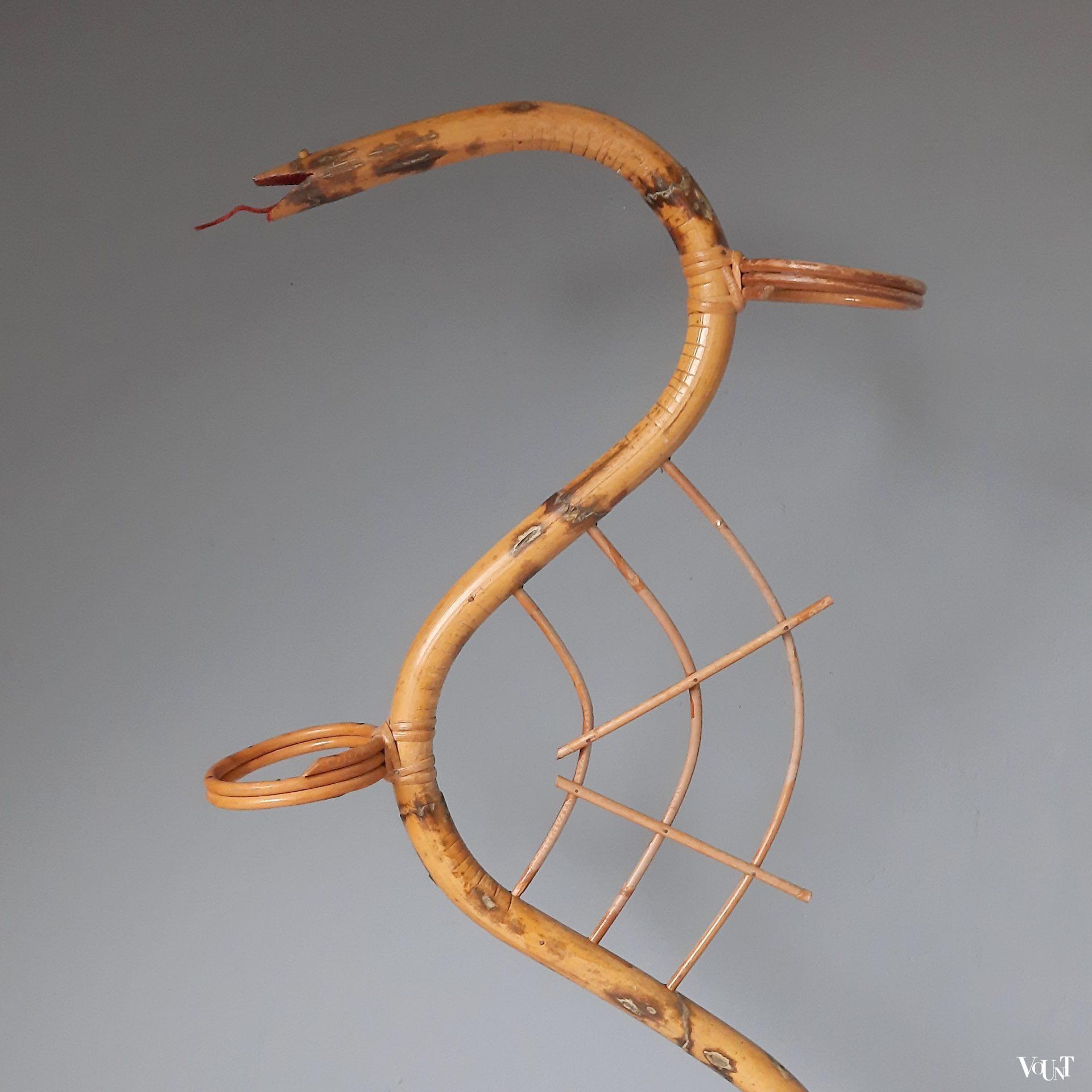 Rotan plantenstandaard slang, jaren '50