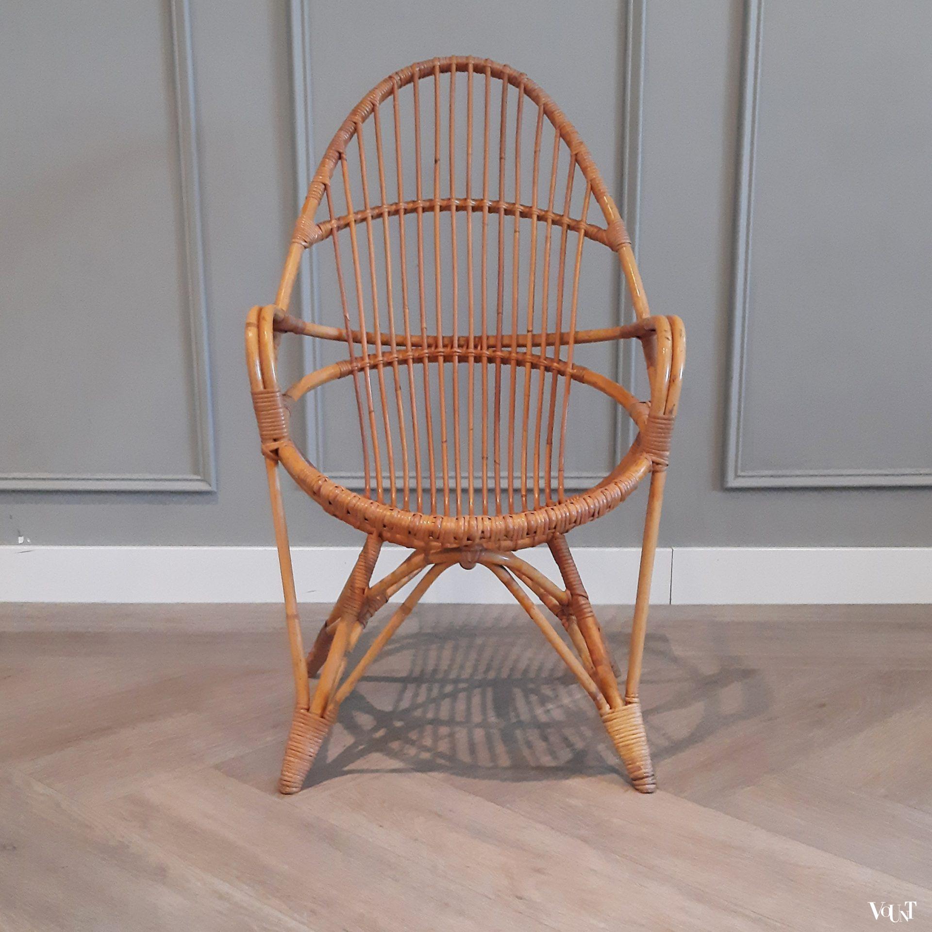 Set van 2 vintage rotan stoelen, Rohé Noordwolde, jaren '60