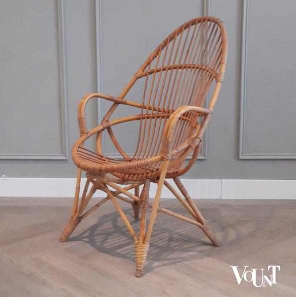 Set van 2 vintage rotan stoelen, Rohé Noordwolde, jaren '60