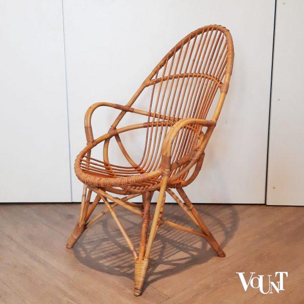 Set van 2 vintage rotan stoelen, Rohé Noordwolde, jaren '60