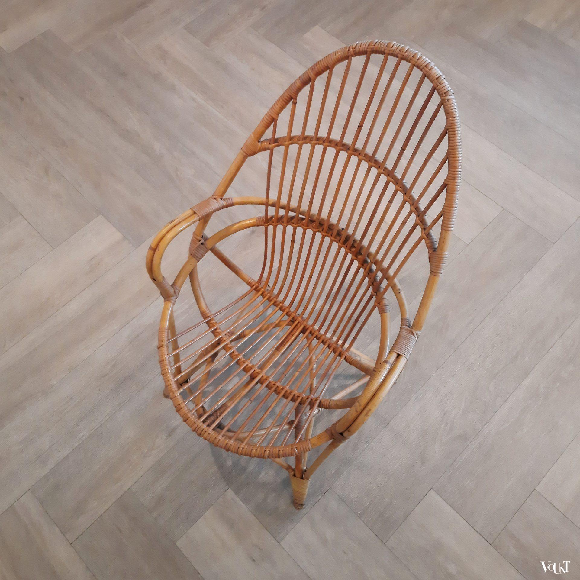 Set van 2 vintage rotan stoelen, Rohé Noordwolde, jaren '60