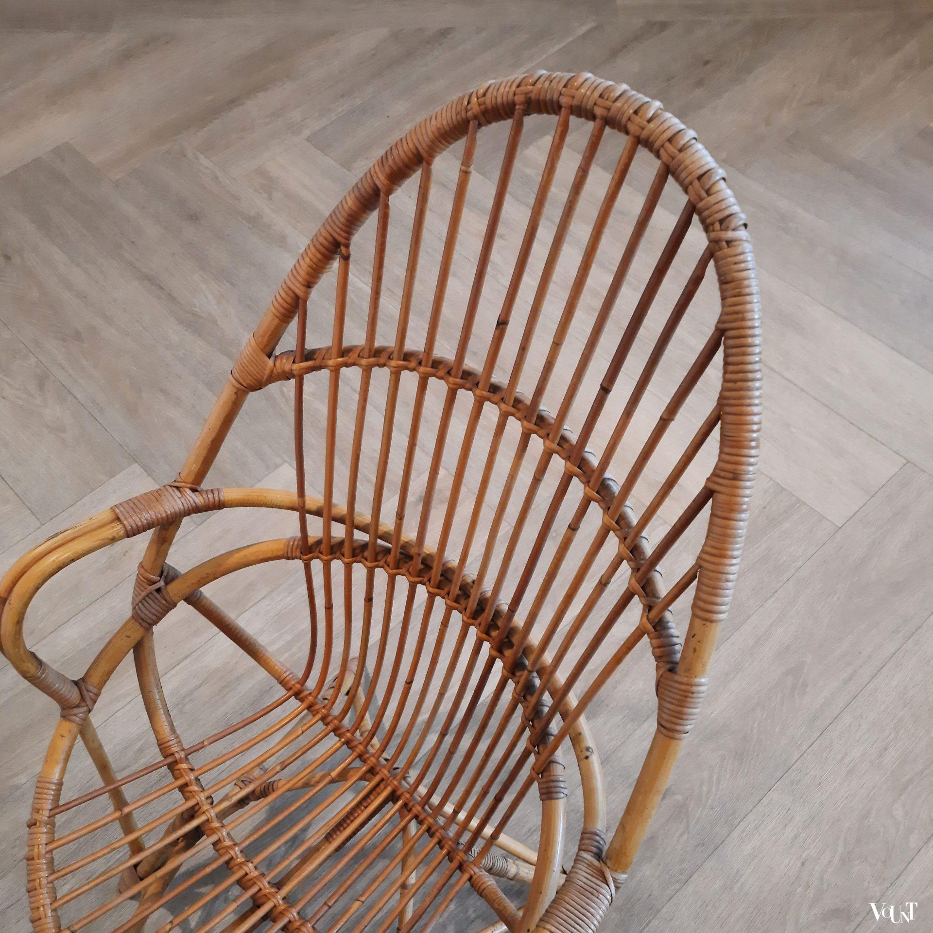 Set van 2 vintage rotan stoelen, Rohé Noordwolde, jaren '60