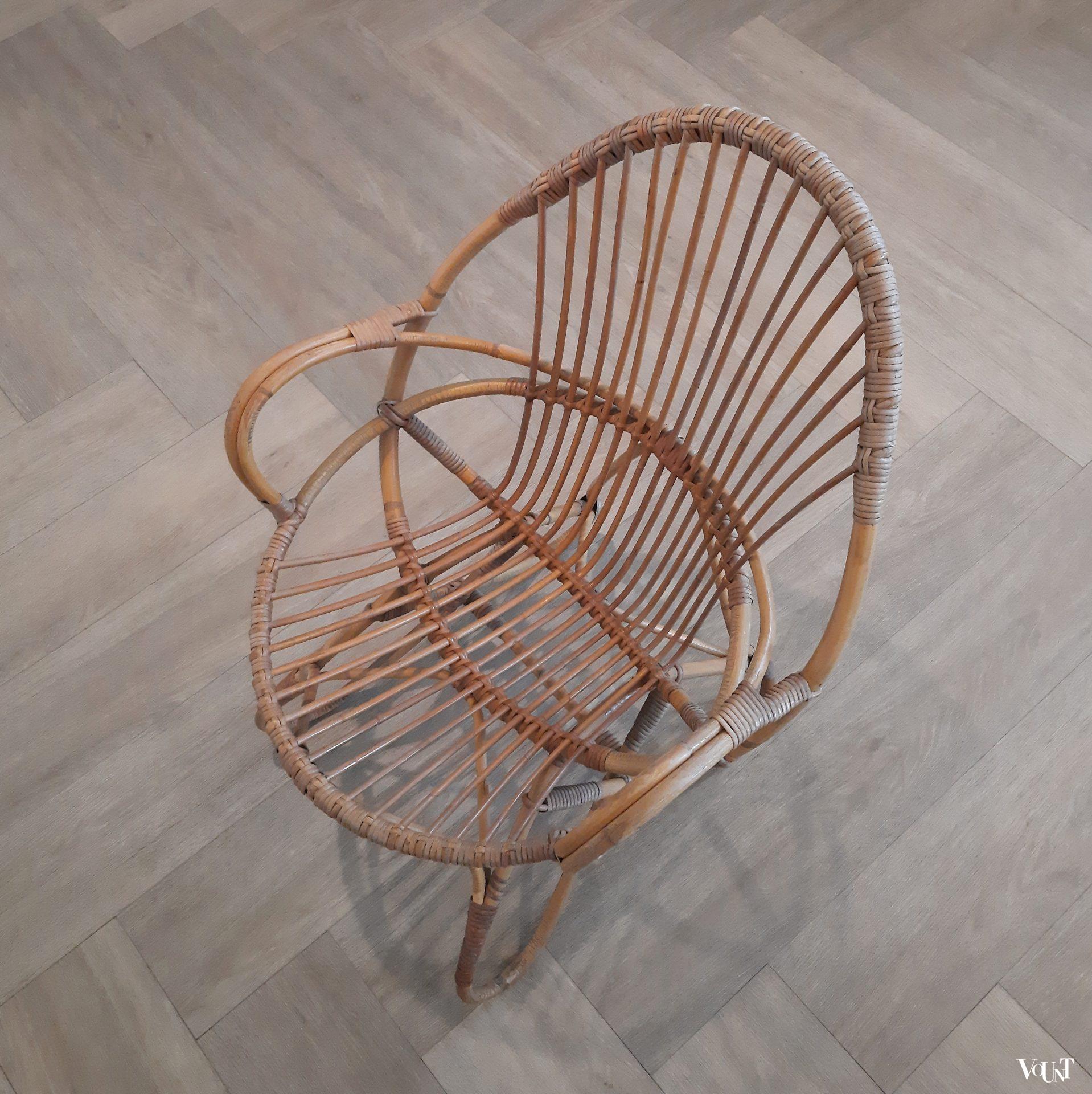 Set van 2 vintage rotan stoelen, Rohé Noordwolde, jaren '60