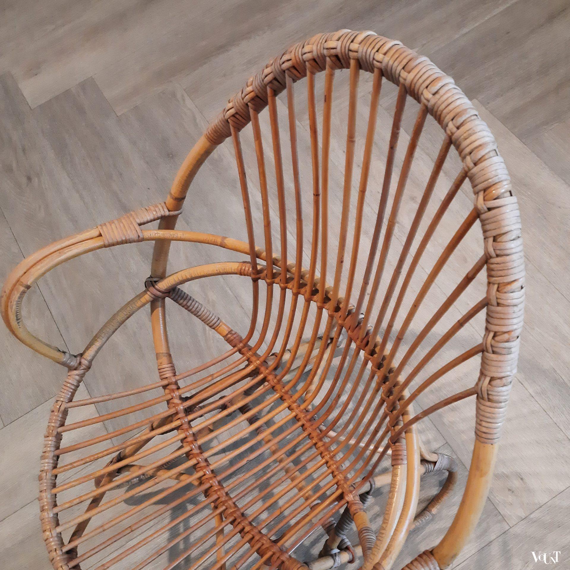 Set van 2 vintage rotan stoelen, Rohé Noordwolde, jaren '60