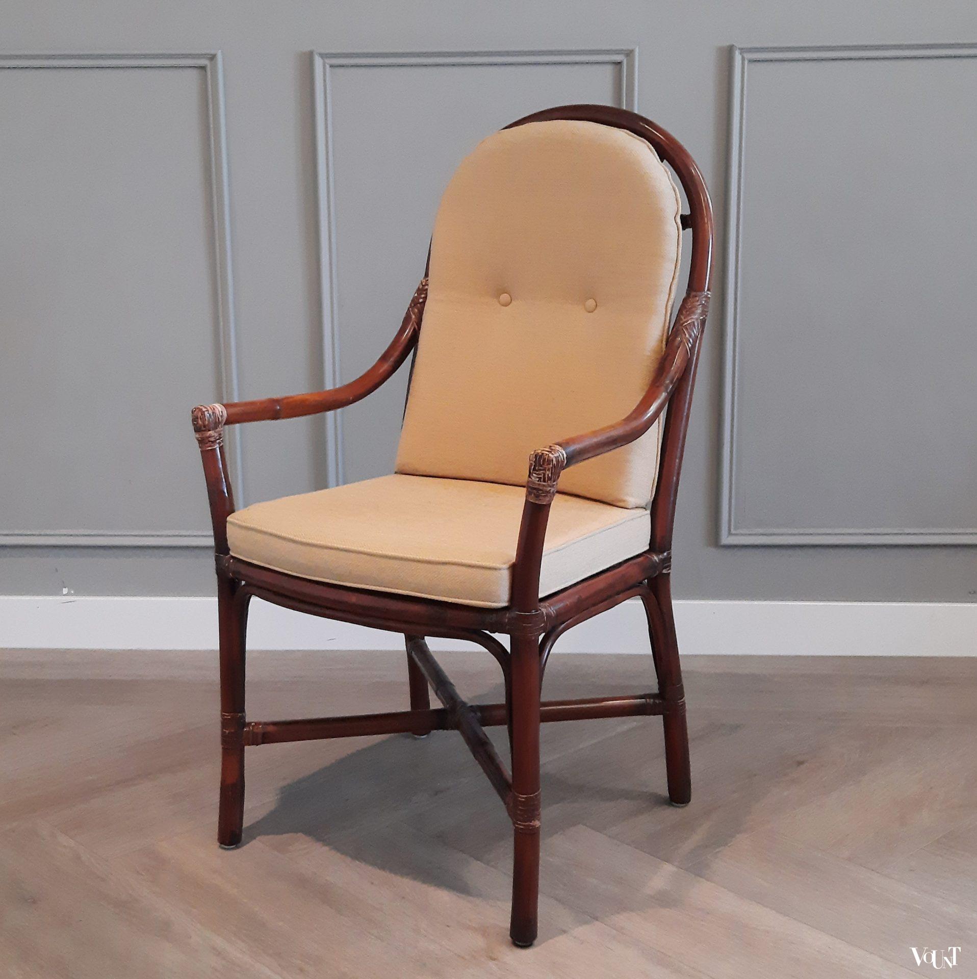 Vintage rotanstoel, Lemke, jaren '70