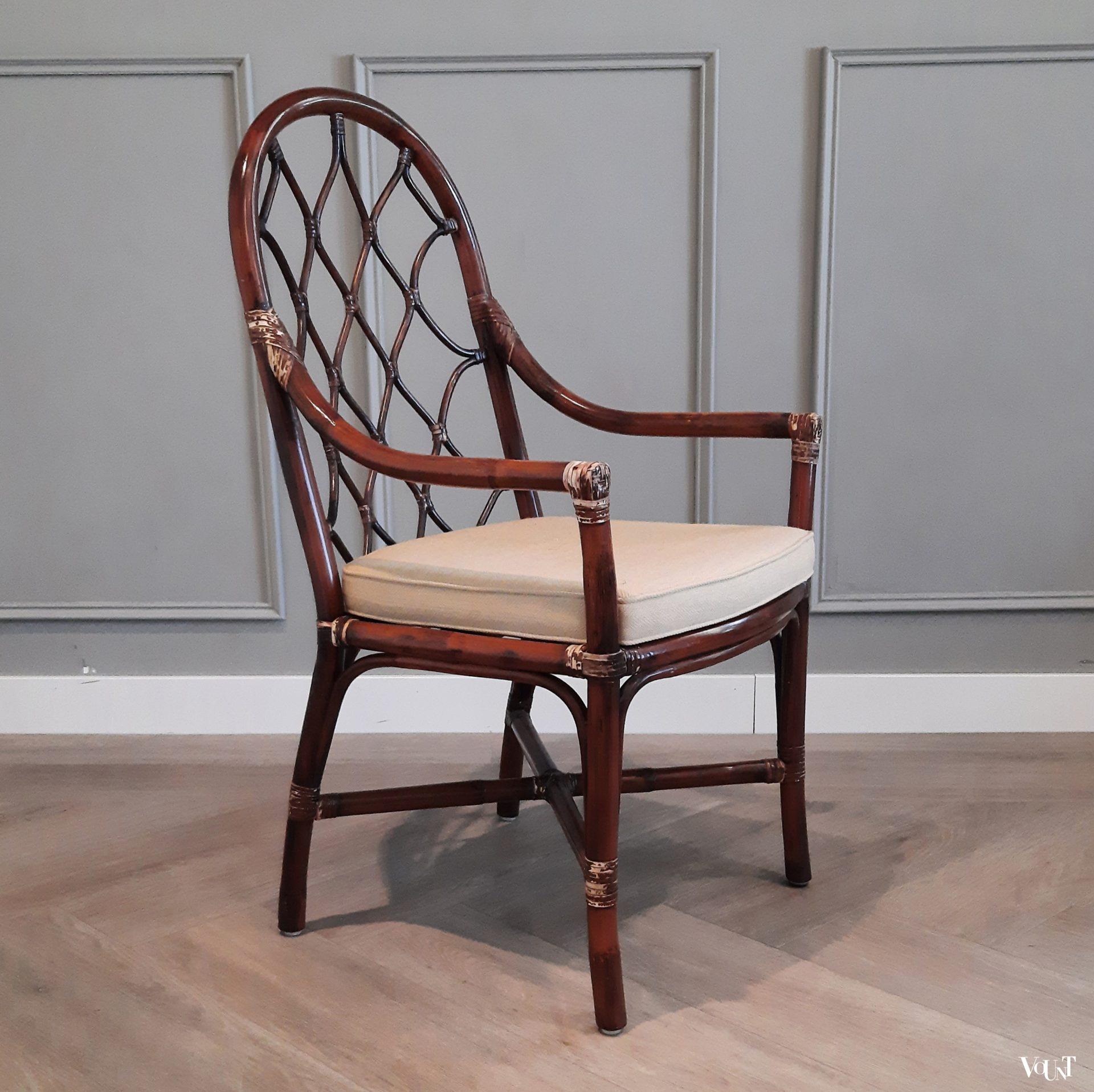 Vintage rotanstoel, Lemke, jaren '70