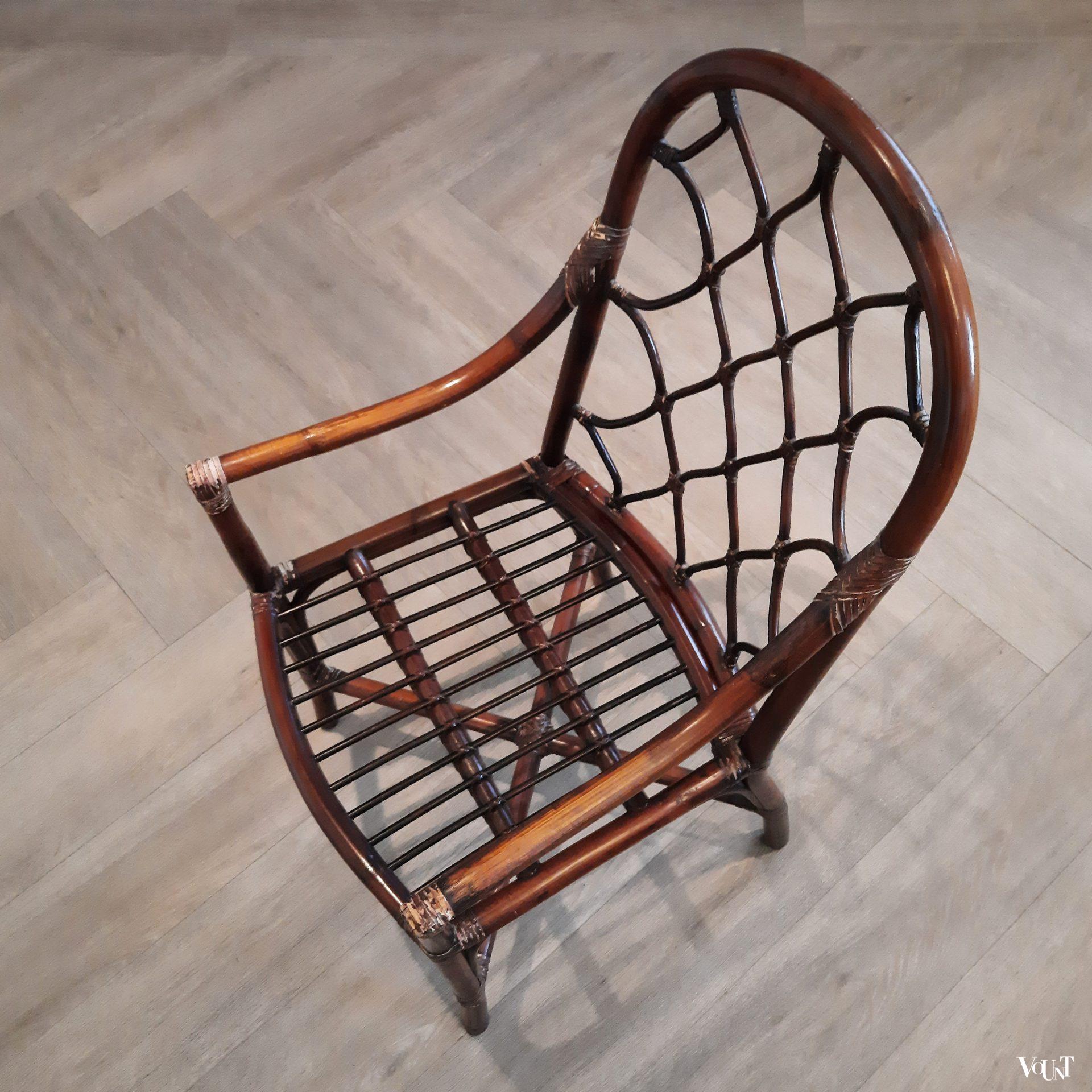 Vintage rotanstoel, Lemke, jaren '70