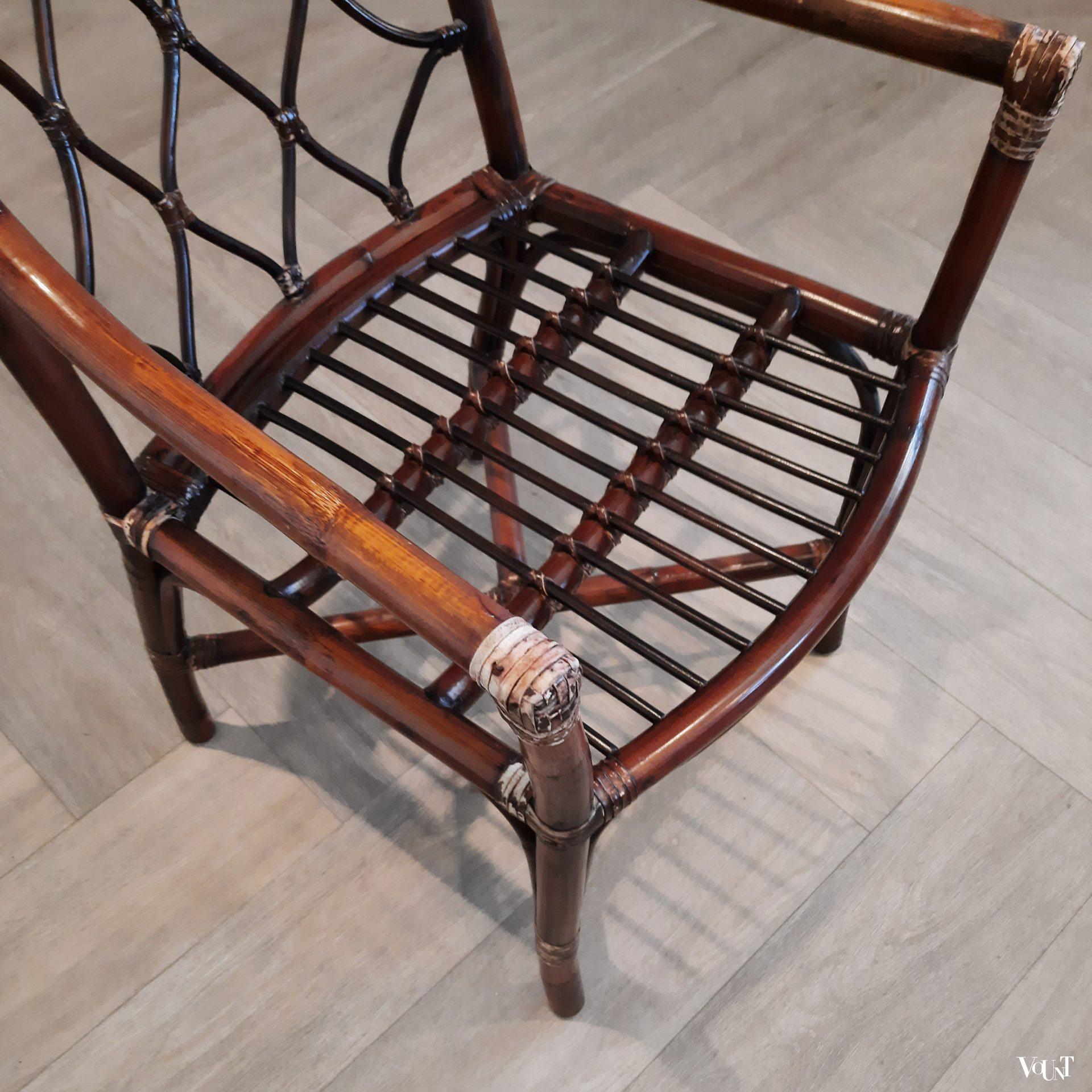 Vintage rotanstoel, Lemke, jaren '70