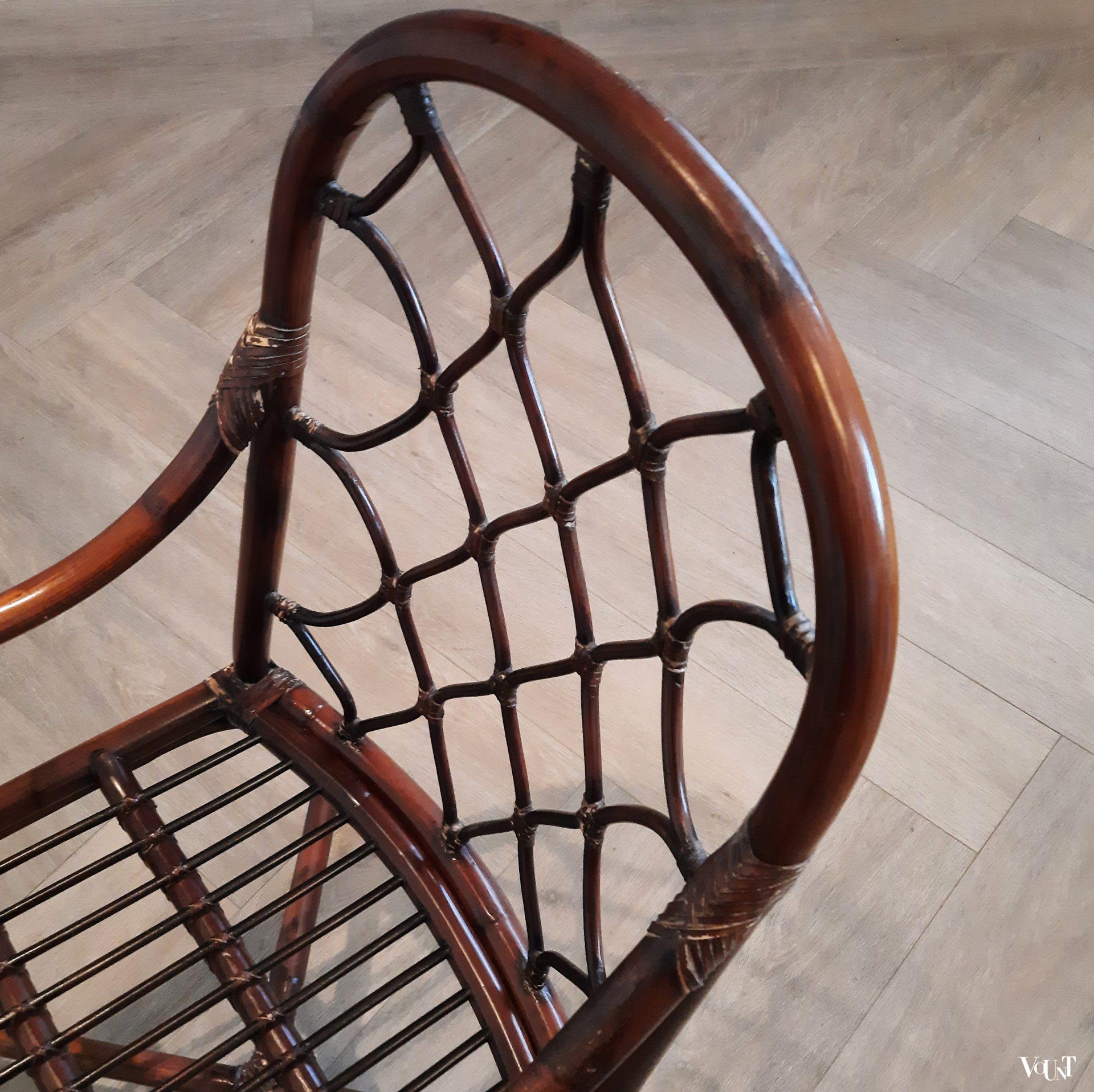 Vintage rotanstoel, Lemke, jaren '70