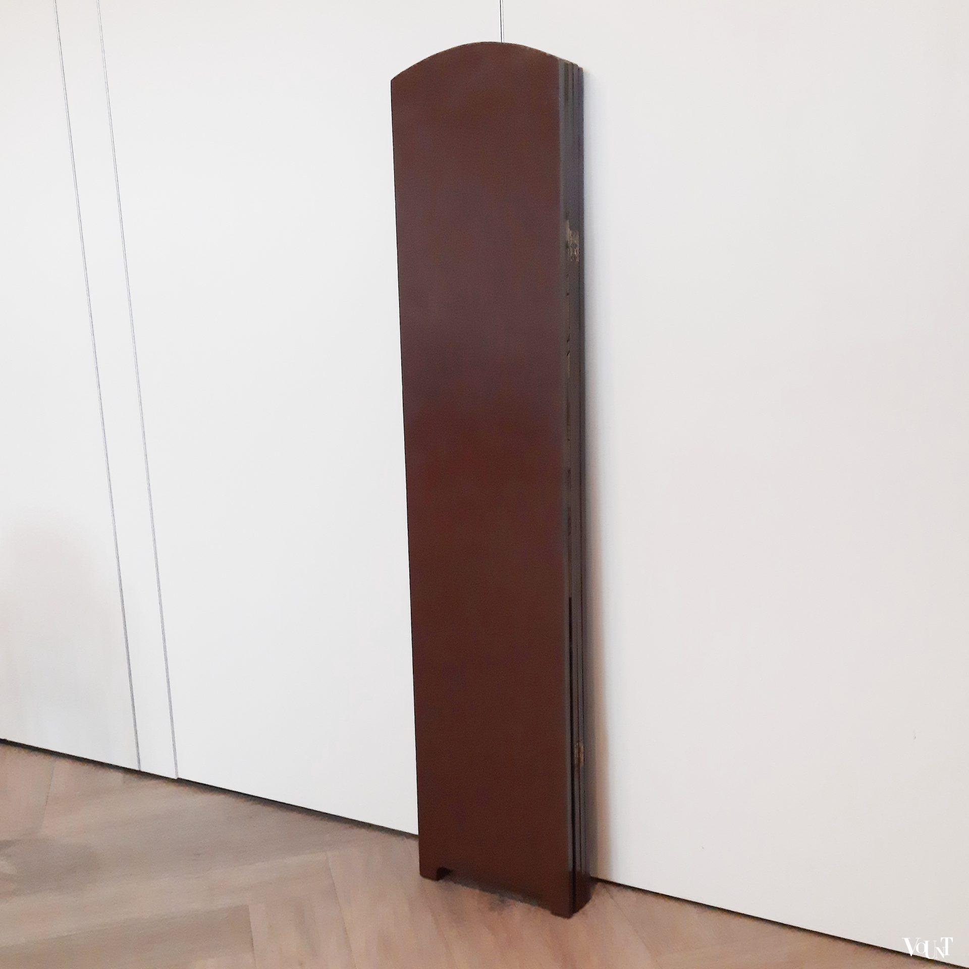 Vintage vierslags handbeschilderd kamerscherm zeegezicht, ca. jaren '50