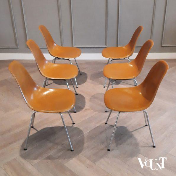 Set van 6 DSX stoelen, Charles & Ray Eames voor Herman Miller / Fehlbaum Production, jaren '70