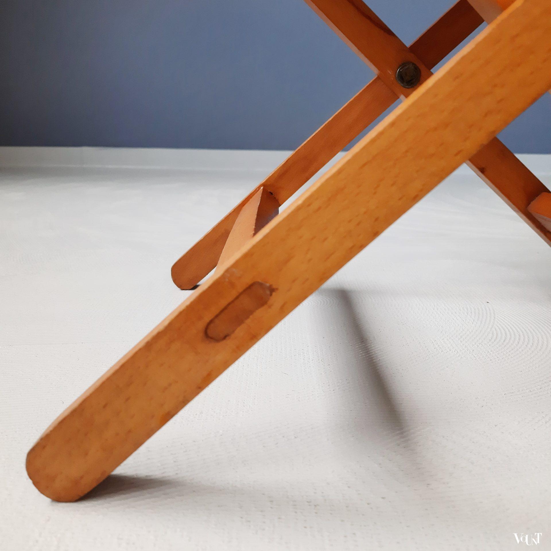 Set van vintage 2 vouwkrukjes / strandkrukjes