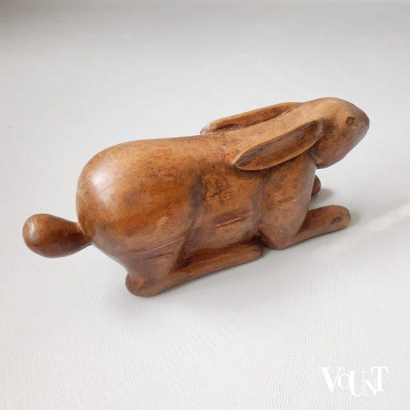 Set van 2 grote vintage houten hazen