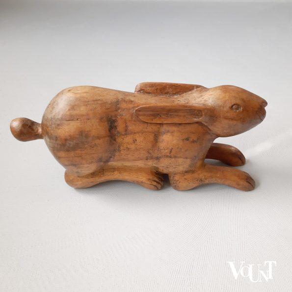 Set van 2 grote vintage houten hazen