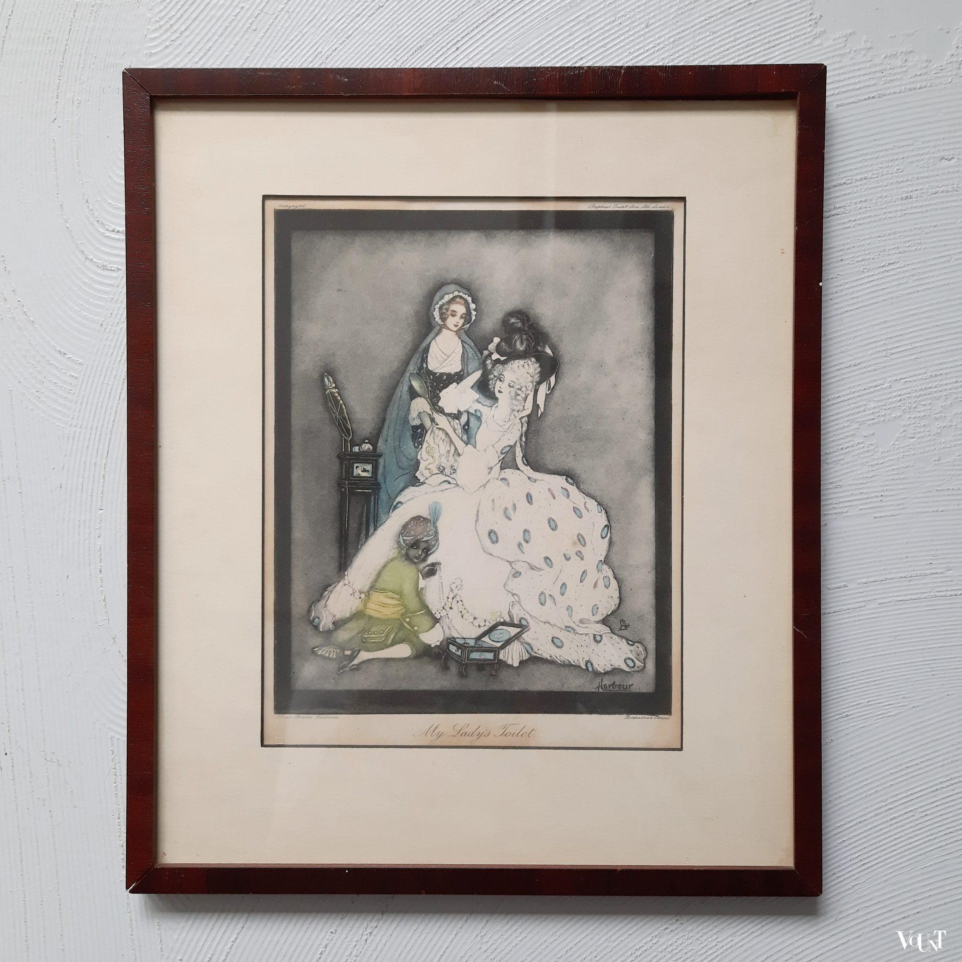 Set van 2 originele lithografieën van Jennie Harbour, ca. 1925