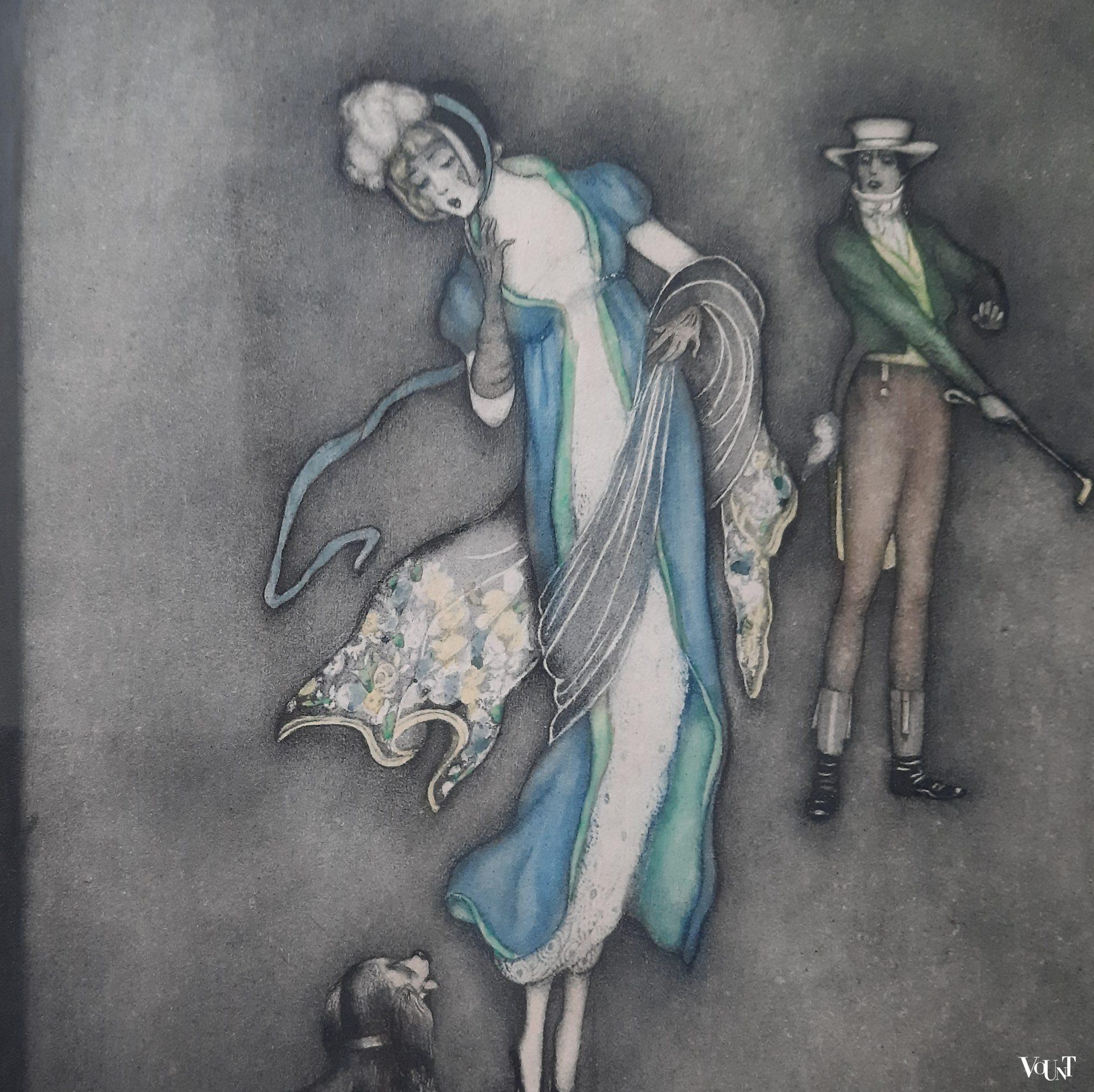 Set van 2 originele lithografieën van Jennie Harbour, ca. 1925