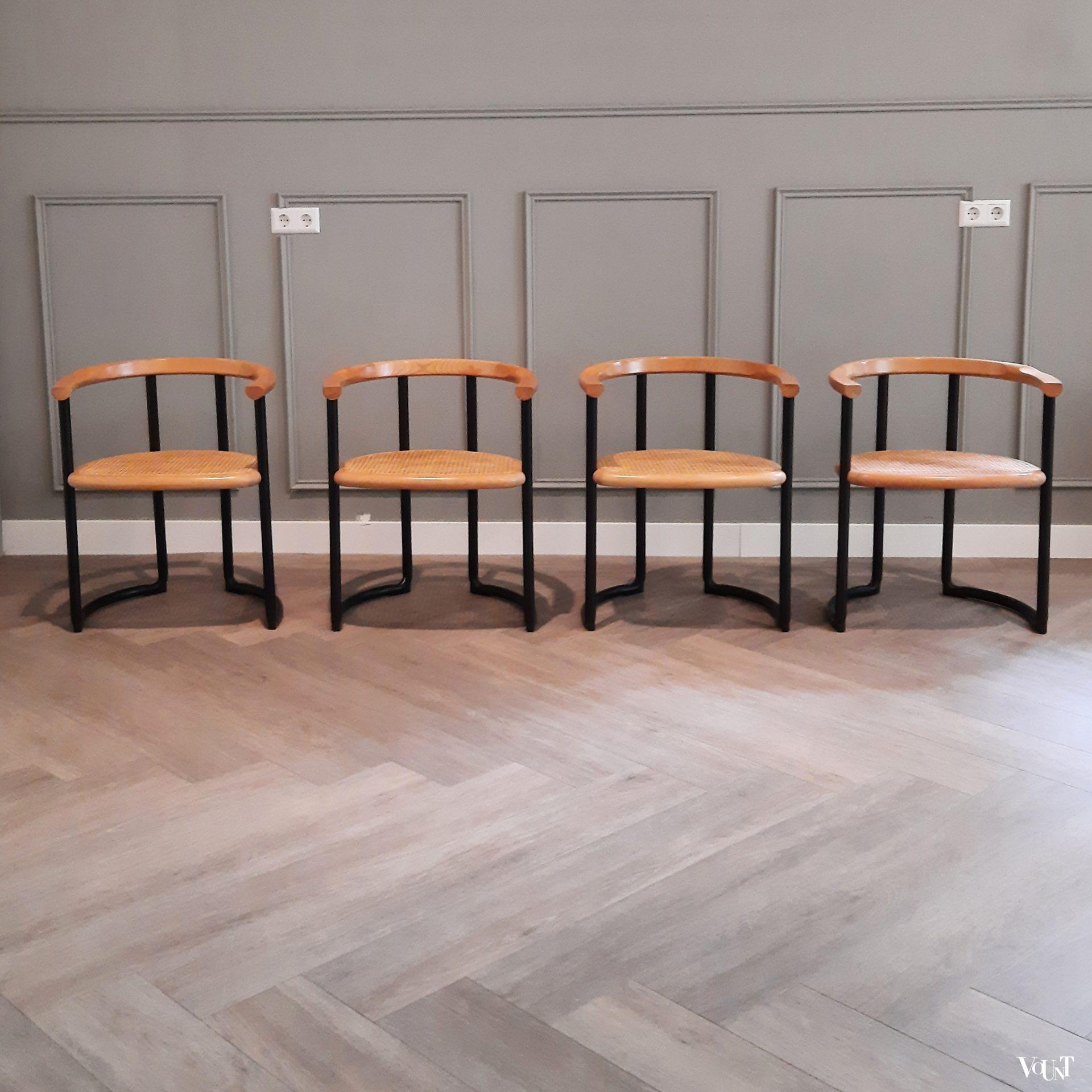 Set van 4 Achillea stoelen, Tito Agnoli voor Ycami Collection, jaren '70