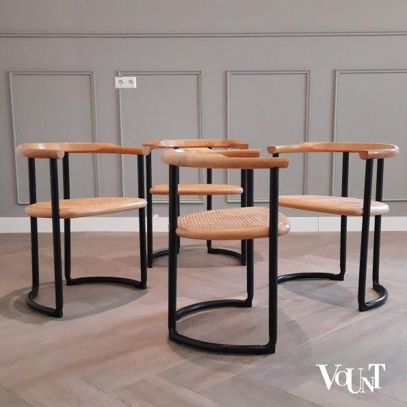 Set van 4 Achillea stoelen, Tito Agnoli voor Ycami Collection, jaren '70
